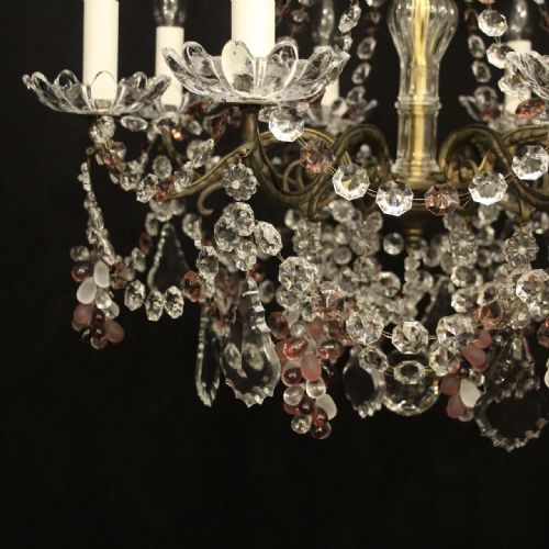 FRENCH GILDED CRYSTAL 8 LIGHT ANTIQUE CHANDELIER - ADDITIONAL PHOTO 2