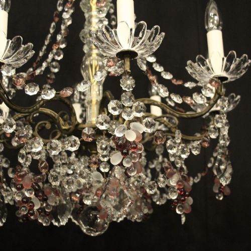 FRENCH GILDED CRYSTAL 8 LIGHT ANTIQUE CHANDELIER - ADDITIONAL PHOTO 6