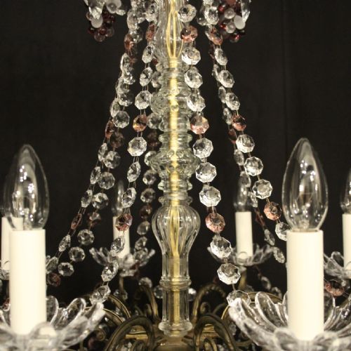 FRENCH GILDED CRYSTAL 8 LIGHT ANTIQUE CHANDELIER - ADDITIONAL PHOTO 8