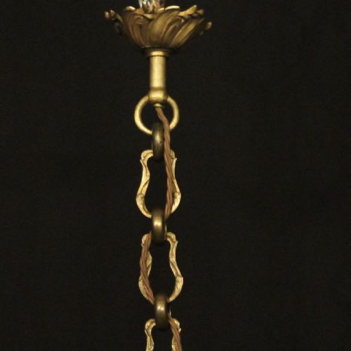 FRENCH GILDED BRONZE ANTIQUE HALL LANTERN - ADDITIONAL PHOTO 9