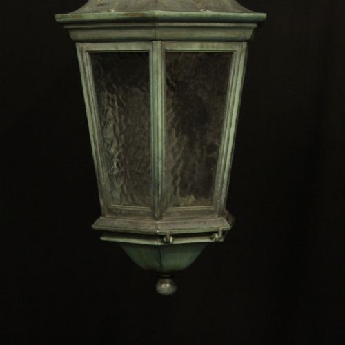 ENGLISH BRONZE SINGLE LIGHT ANTIQUE LANTERN - ADDITIONAL PHOTO 1