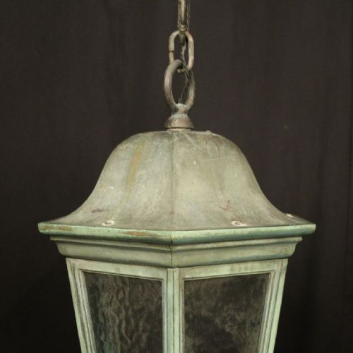 ENGLISH BRONZE SINGLE LIGHT ANTIQUE LANTERN - ADDITIONAL PHOTO 3