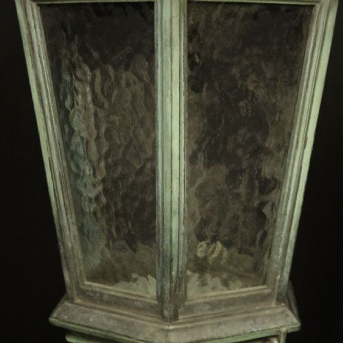 ENGLISH BRONZE SINGLE LIGHT ANTIQUE LANTERN - ADDITIONAL PHOTO 5