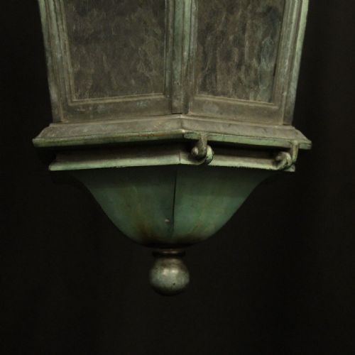 ENGLISH BRONZE SINGLE LIGHT ANTIQUE LANTERN - ADDITIONAL PHOTO 8