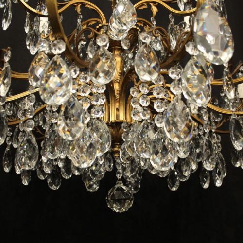 FRENCH 18 LIGHT GILDED CRYSTAL ANTIQUE CHANDELIER - ADDITIONAL PHOTO 6