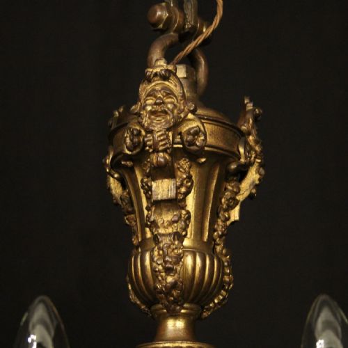 FRENCH GILDED BRONZE 10 LIGHT ANTIQUE CHANDELIER - ADDITIONAL PHOTO 7