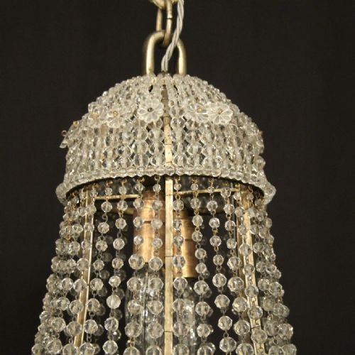 FRENCH SILVER GILDED TENT WATERFALL ANTIQUE CHANDELIER - ADDITIONAL PHOTO 8