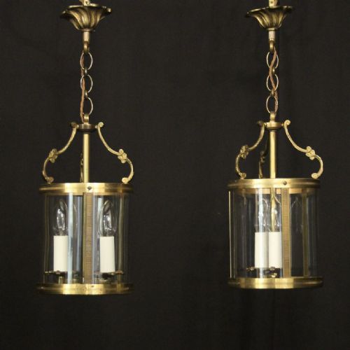 french small pair of gilded antique lanterns - CATEGORY: ANTIQUE LIGHTING - DATED 1920