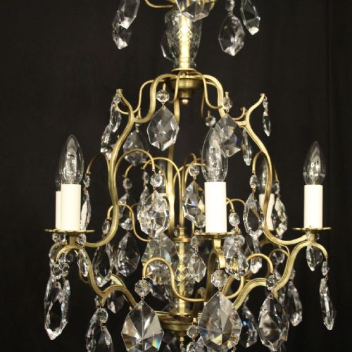 FRENCH GILDED BIRDCAGE 6 LIGHT CHANDELIER - ADDITIONAL PHOTO 5