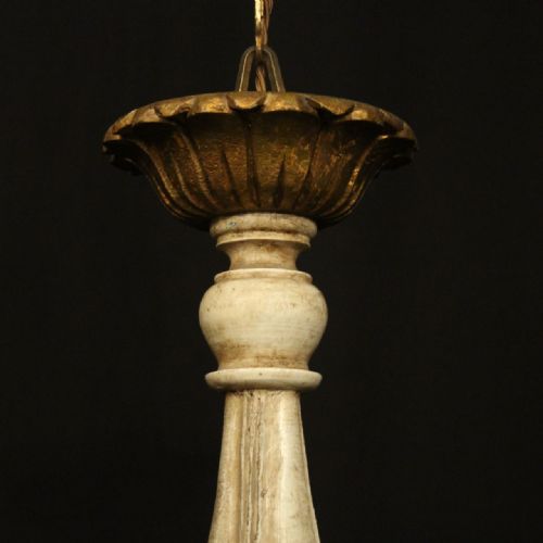 FLORENTINE 6 LIGHT GILTWOOD ANTIQUE CHANDELIER - ADDITIONAL PHOTO 8