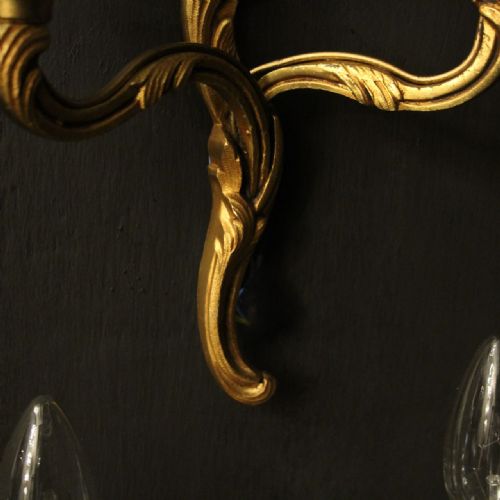 FRENCH SET OF 4 GILDED ANTIQUE WALL LIGHTS - ADDITIONAL PHOTO 4