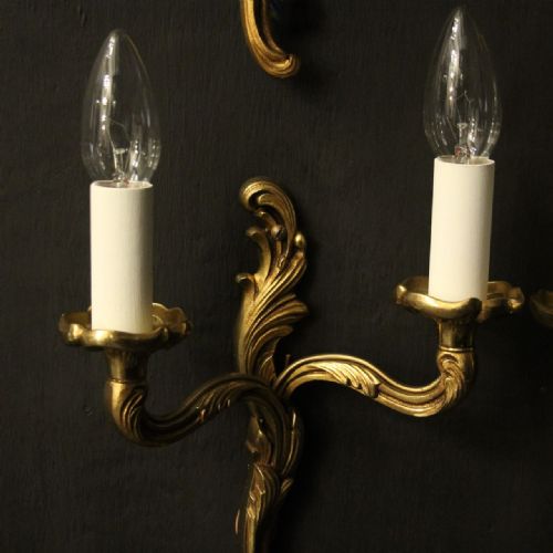 FRENCH SET OF 4 GILDED ANTIQUE WALL LIGHTS - ADDITIONAL PHOTO 6