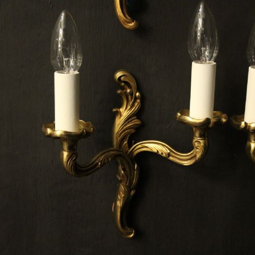 FRENCH SET OF 4 GILDED ANTIQUE WALL LIGHTS - ADDITIONAL PHOTO 7