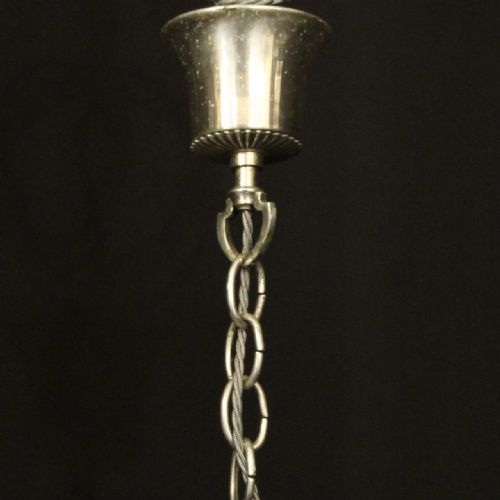 FRENCH SILVER GILDED BRASS 8 LIGHT CHANDELIER - ADDITIONAL PHOTO 9