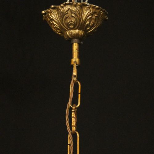 FRENCH GILDED 10 LIGHT ANTIQUE CHANDELIER - ADDITIONAL PHOTO 9