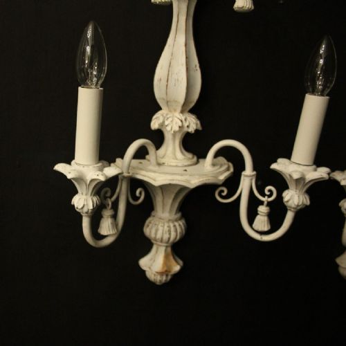 FRENCH POLYCHROME PAIR OF TWIN ARM WALL LIGHTS - ADDITIONAL PHOTO 3