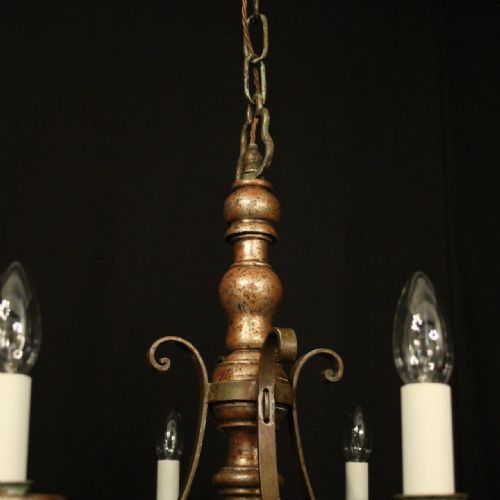 FLORENTINE GILTWOOD 8 LIGHT ANTIQUE CHANDELIER - ADDITIONAL PHOTO 7