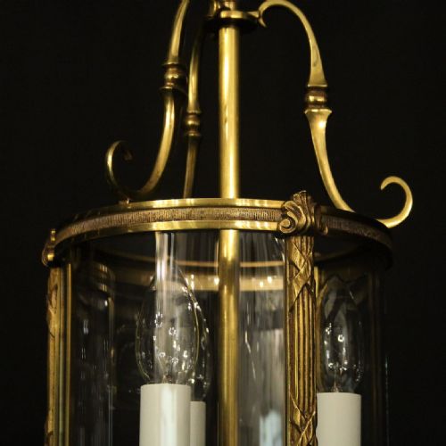 FRENCH PAIR OF GILDED CONVEX ANTIQUE LANTERNS - ADDITIONAL PHOTO 3