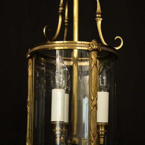 FRENCH PAIR OF GILDED CONVEX ANTIQUE LANTERNS - ADDITIONAL PHOTO 4