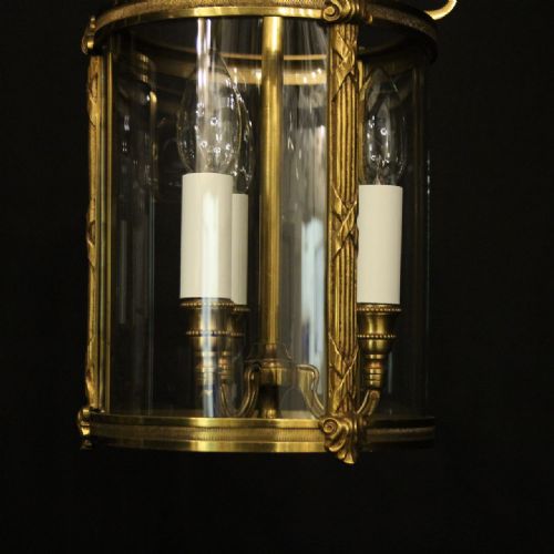 FRENCH PAIR OF GILDED CONVEX ANTIQUE LANTERNS - ADDITIONAL PHOTO 5
