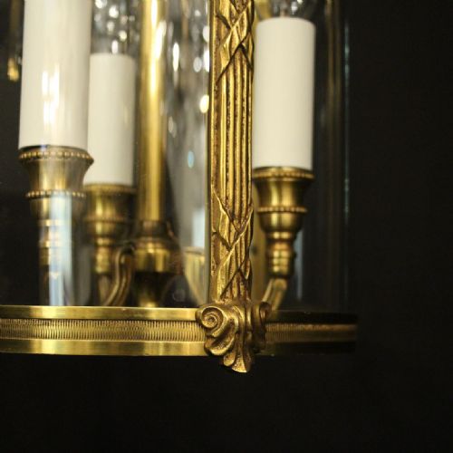 FRENCH PAIR OF GILDED CONVEX ANTIQUE LANTERNS - ADDITIONAL PHOTO 6