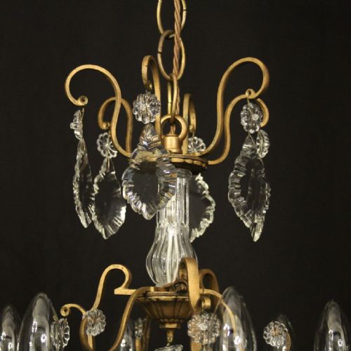 FRENCH GILDED BIRDCAGE 6 LIGHT ANTIQUE CHANDELIER - ADDITIONAL PHOTO 5