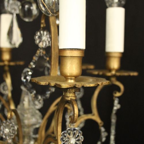 FRENCH GILDED BIRDCAGE 6 LIGHT ANTIQUE CHANDELIER - ADDITIONAL PHOTO 6