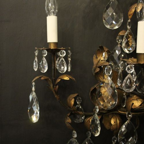 ITALIAN FLORENTINE TRIPLE ARM ANTIQUE WALL LIGHTS - ADDITIONAL PHOTO 7