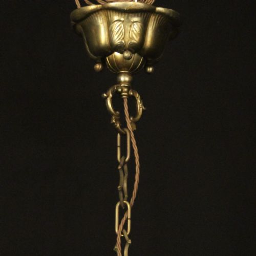 FRENCH GILDED BRASS WIDE 10 LIGHT CHANDELIER - ADDITIONAL PHOTO 9