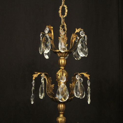 FRENCH GILDED CRYSTAL 8 LIGHT ANTIQUE CHANDELIER - ADDITIONAL PHOTO 8