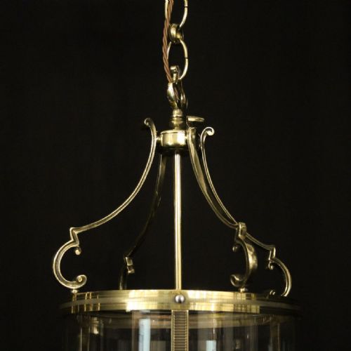 FRENCH PAIR OF TRIPLE LIGHT CONVEX ANTIQUE LANTERNS - ADDITIONAL PHOTO 6