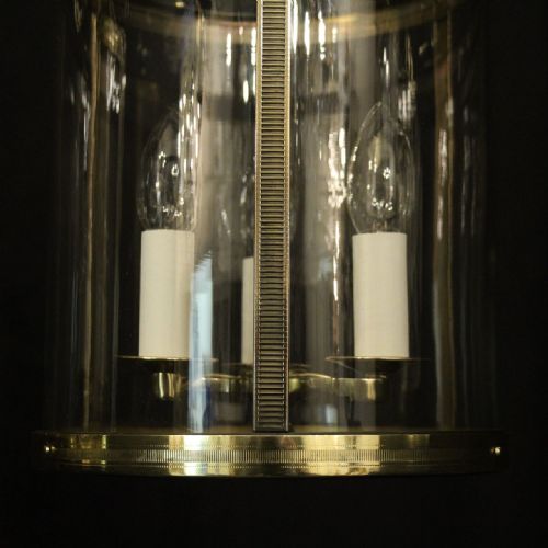 FRENCH PAIR OF TRIPLE LIGHT CONVEX ANTIQUE LANTERNS - ADDITIONAL PHOTO 8