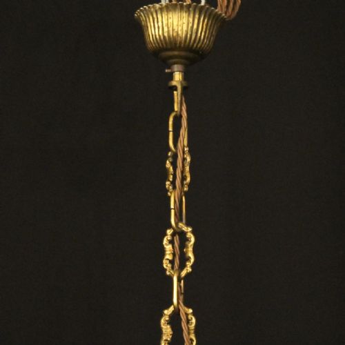 FRENCH GILDED 8 LIGHT ANTIQUE CHANDELIER - ADDITIONAL PHOTO 9