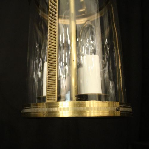 FRENCH SET OF 3 GILDED CONVEX HALL ANTIQUE LANTERNS - ADDITIONAL PHOTO 7