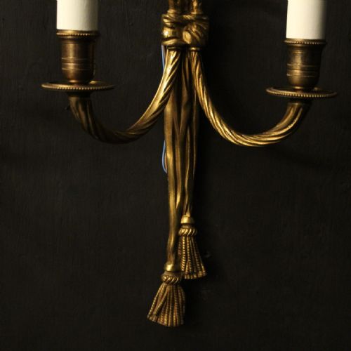 FRENCH SET OF 6 GILDED ROPE ANTIQUE WALL LIGHTS - ADDITIONAL PHOTO 7