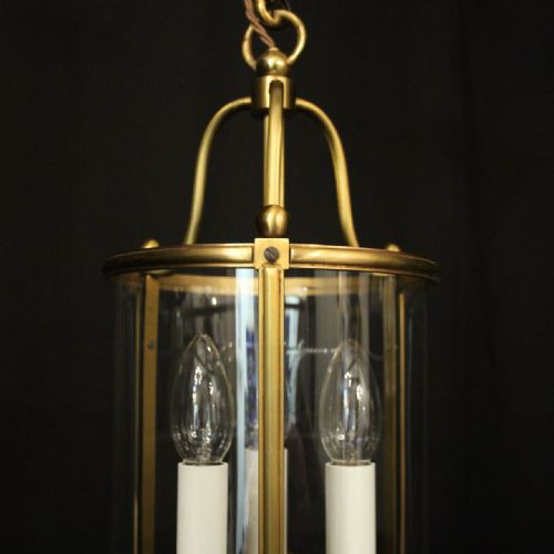 FRENCH GILDED TRIPLE LIGHT ANTIQUE LANTERN - ADDITIONAL PHOTO 5