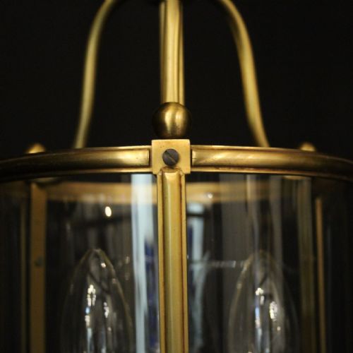 FRENCH GILDED TRIPLE LIGHT ANTIQUE LANTERN - ADDITIONAL PHOTO 6