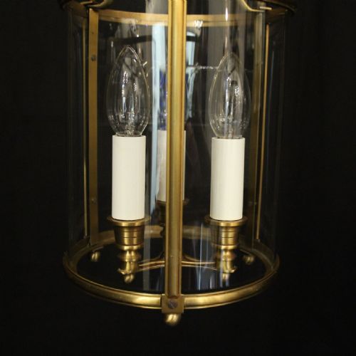 FRENCH GILDED TRIPLE LIGHT ANTIQUE LANTERN - ADDITIONAL PHOTO 7