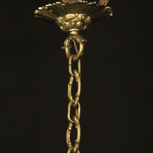 FRENCH GILDED BRONZE 8 LIGHT ANTIQUE CHANDELIER - ADDITIONAL PHOTO 9