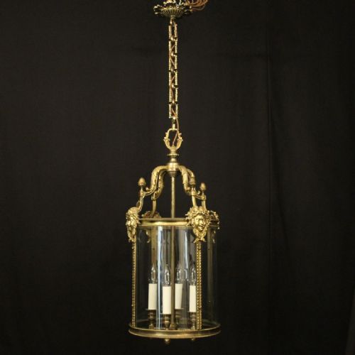 FRENCH 19TH CENTURY BRONZE 4 LIGHT ANTIQUE HALL LANTERN - ADDITIONAL PHOTO 1