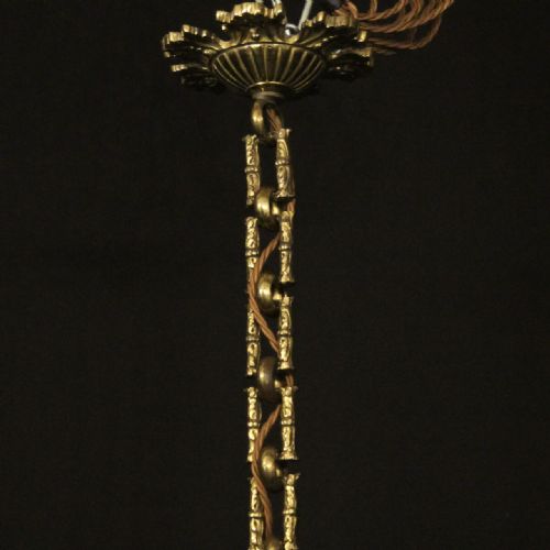 FRENCH 19TH CENTURY BRONZE 4 LIGHT ANTIQUE HALL LANTERN - ADDITIONAL PHOTO 9