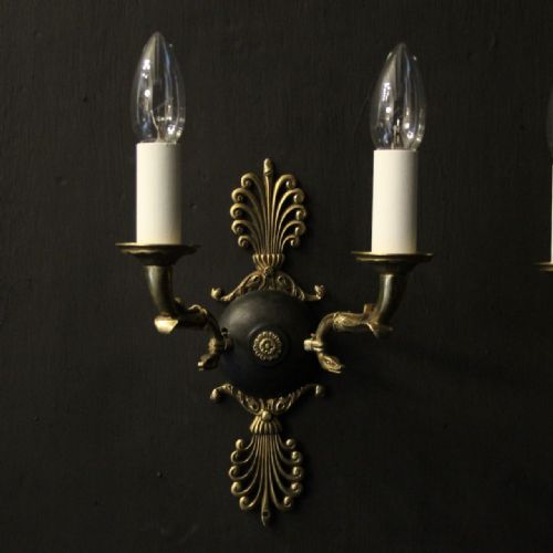 FRENCH PAIR OF EMPIRE ANTIQUE WALL LIGHTS - ADDITIONAL PHOTO 1