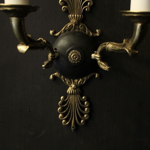 FRENCH PAIR OF EMPIRE ANTIQUE WALL LIGHTS - ADDITIONAL PHOTO 6