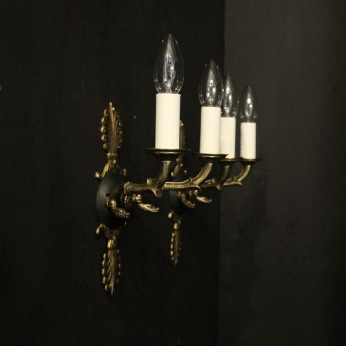 FRENCH PAIR OF EMPIRE ANTIQUE WALL LIGHTS - ADDITIONAL PHOTO 9