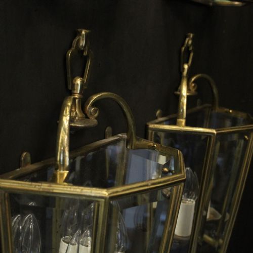 FRENCH SET OF 4 GILDED HALF WALL LANTERNS - ADDITIONAL PHOTO 8