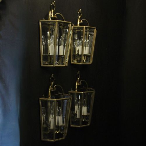 FRENCH SET OF 4 GILDED HALF WALL LANTERNS - ADDITIONAL PHOTO 9