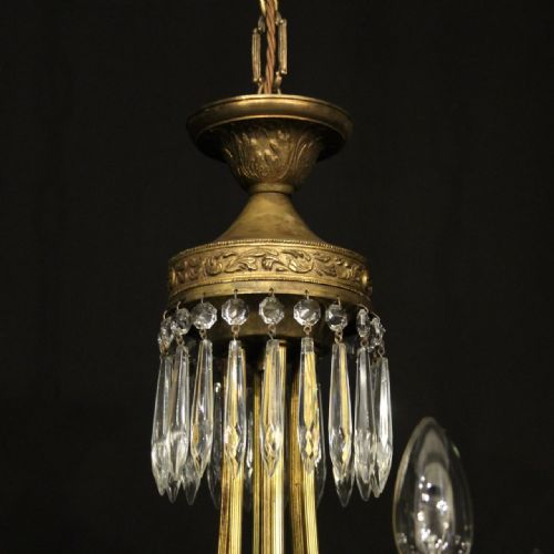 FRENCH GILDED 7 LIGHT TENT WATERFALL CHANDELIER - ADDITIONAL PHOTO 8
