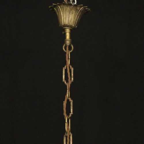 FRENCH GILDED 7 LIGHT TENT WATERFALL CHANDELIER - ADDITIONAL PHOTO 9