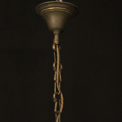 FRENCH EMPIRE GILDED BRASS 8 LIGHT CHANDELIER - ADDITIONAL PHOTO 9