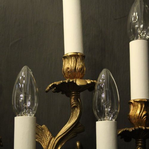 FRENCH SINGLE GILDED FIVE ARM WALL LIGHT - ADDITIONAL PHOTO 8